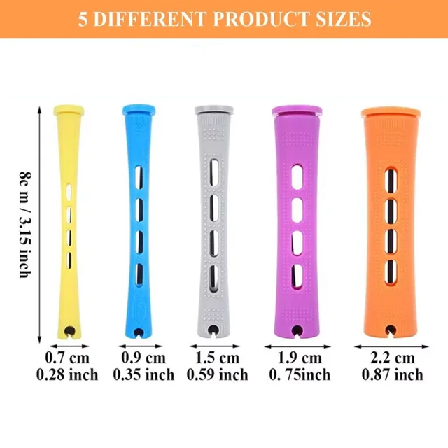 20 Pieces Of Perm Curling Rods 5 Sizes Of Curling Irons Plastic Cold Wave Rods Perming Rods Curling Irons Hair Styling Tools 2