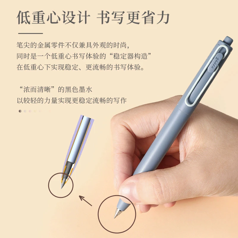 Japanese UNI UMN-SF Low Center of Gravity One Press Type Quick Drying Bullet 0.5mm for Office and Student Use 5