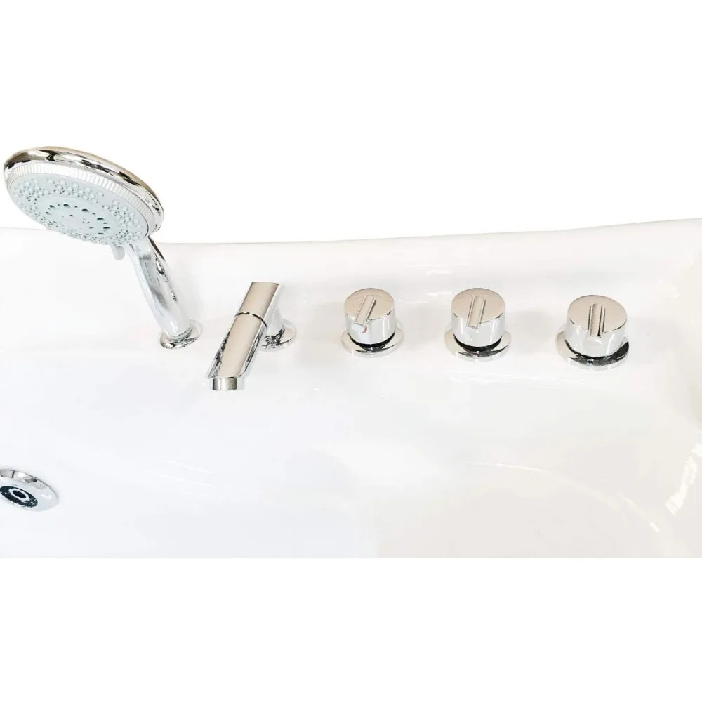 Bathtub, Whirlpool Massage Hydrotherapy Bathtub Hot Tub 2 Person with Heater 4