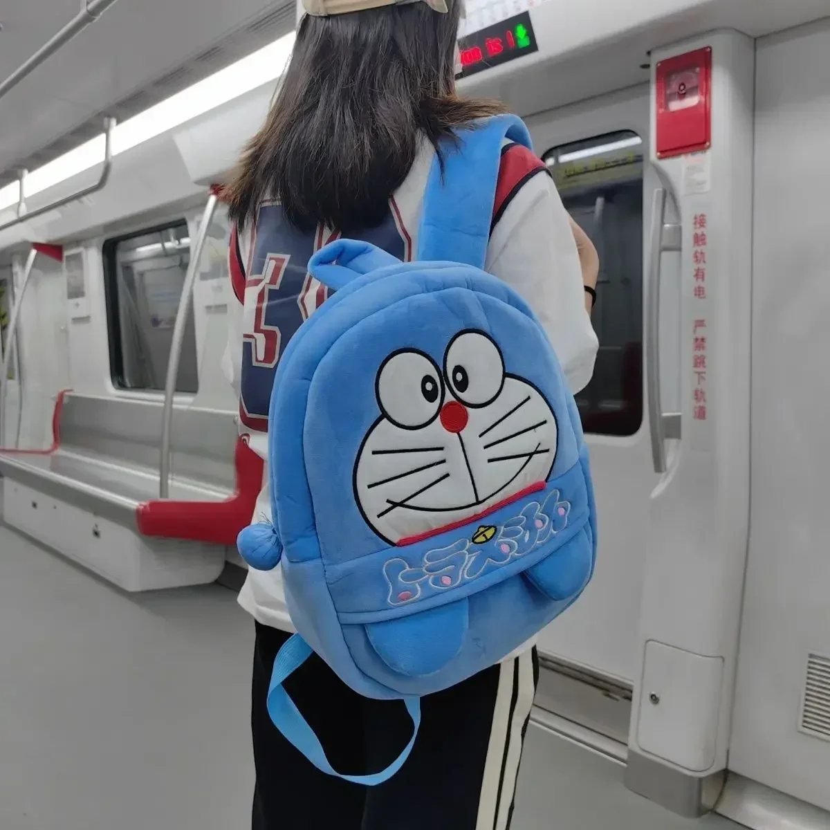 

New Cute Plush School Bag Doraemon Cartoon Backpack Large Capacity Shoulder Children's Birthday Gift