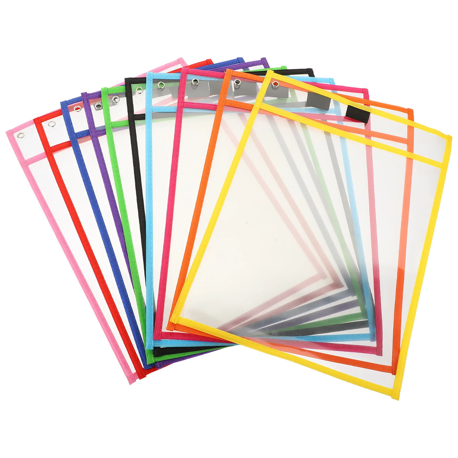 10/8 Pcs Clear Protective Film Paper File Pocket Sleeve School Supplies Pvc Reusable Students Dry Erase Child Folders file bag office folder binder folder