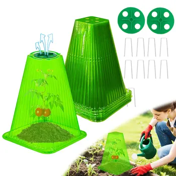 20PCS Reusable Garden Cloches Plant Covers 9.4x7.8 Inch Adjustable Vent Frost Protection Animal Pest Control Weatherproof