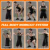 Heavy Duty Resistance Band Exercise Pilates Bar with e-type Hook Chest Back Body Workout Portable Fitness Home Kit Large Size 6