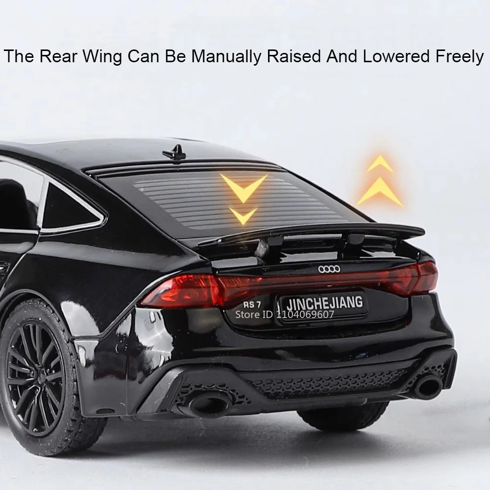 Alloy Diecast Miniature Toy Car with Opening Doors, Sound, Light, and Pull-Back Action