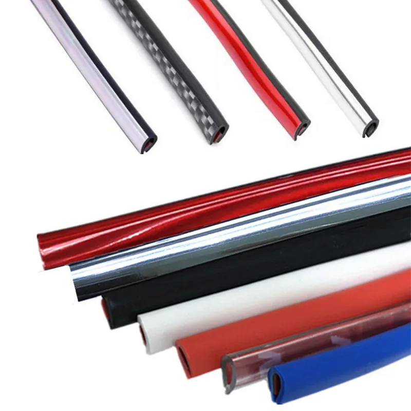 Silver Car Door Edge Scratch Protector - Chrome Bumper Trim Strip Exterior Moulding