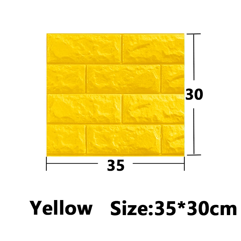 thumbnail image 1 of 5-30 piezas 35 cm * 30 cm DIY autoadhesivo 3D pegatinas de pared para dormitorio impermeable decoración del hogar fondo de pantalla de ladrillo de espuma, 1 of 5