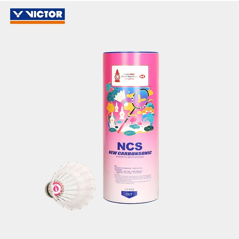 original 1 Tube 3 Pcs victor new carbon sound NCS artificial badminton with stable flight and endurance