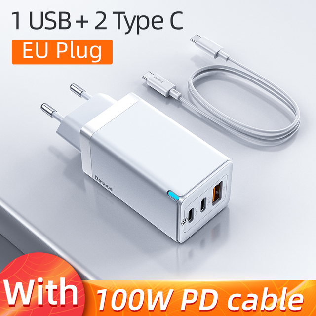 PD 65W GaN Charger Quick Charge 4.0 3.0 USB Type C Charger for iPhone 13 Pro Max Xiaomi Fast Charging For Macbook Laptop