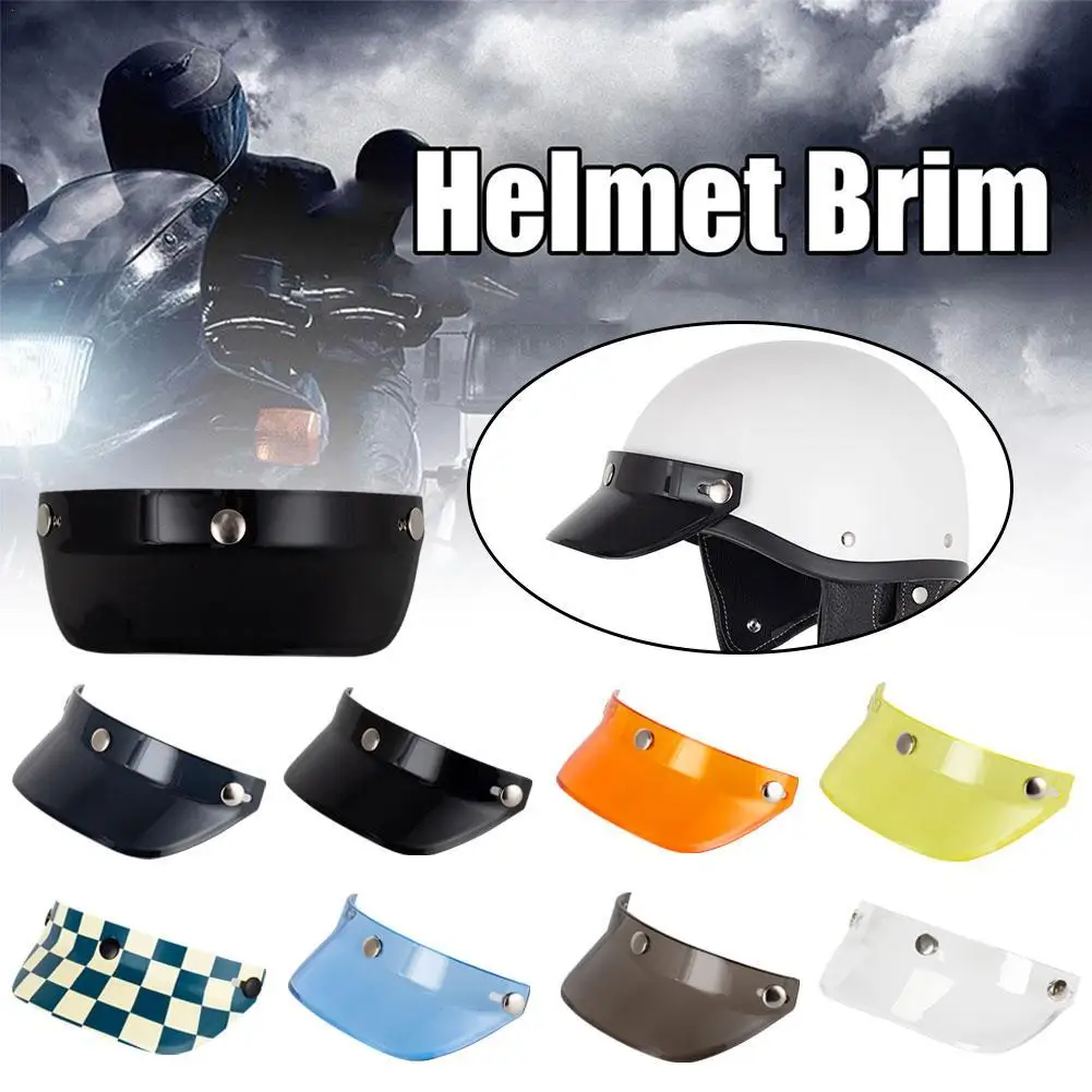 

Universal 3 Snap-Button Visor Flip Up Wind Fit for Open Face Motorcycle Helmet Anti-UV Windproof Windshield Replacement