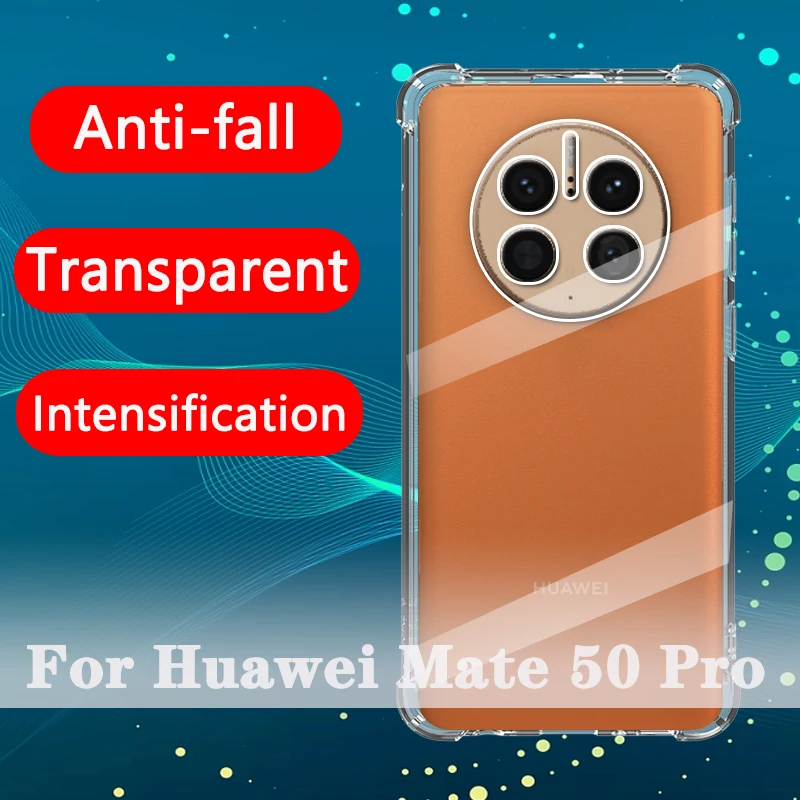 

Противоударный Прозрачный чехол для телефона с воздушной подушкой и тонким отверстием для Huawei Mate 50 Pro, яркий чехол с защитой от падения, прозрачные чехлы 6,74 дюйма
