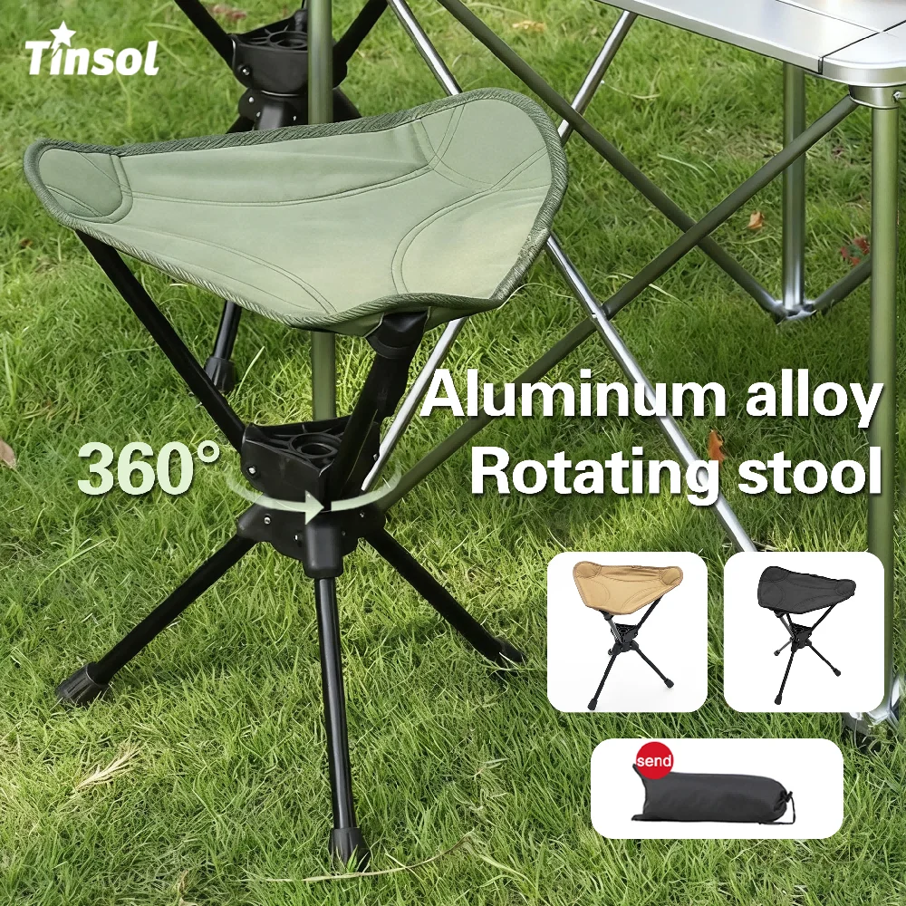Chaise de pêche pivotante détachable portable pliante camping 150kg avec sac de rangement