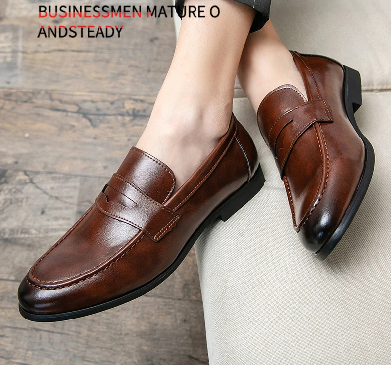 أحذية جلدية رجالية كاجوال، أحذية جلدية رسمية للرجال، أحذية كلاسيكية كاجوال للأعمال، أحذية جلدية عصرية للحفلات والمناسبات الاجتماعية للرجال