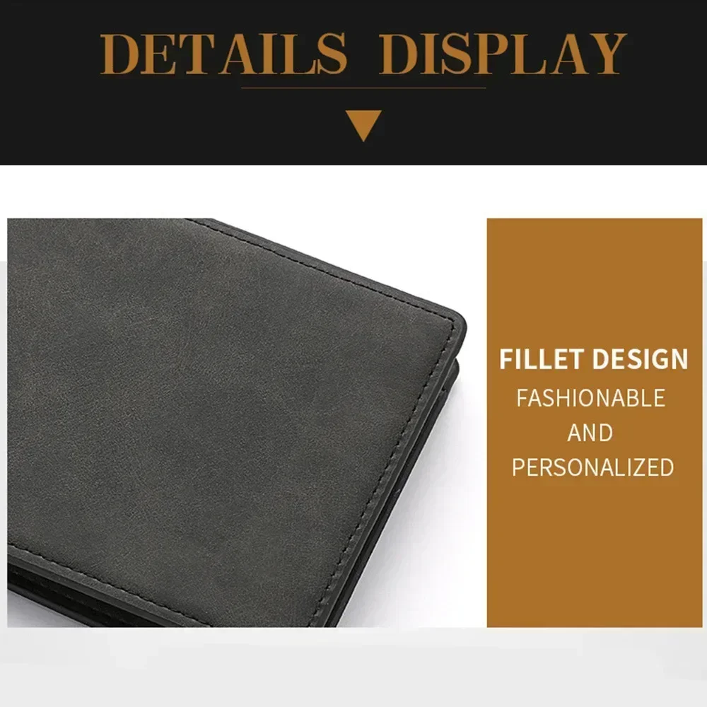 Ultrathin Vertical PU Cardholder Men RFID Blocking Slim Multi-Slot Business Gift Compact Multi-Card Slot Mini Wallet