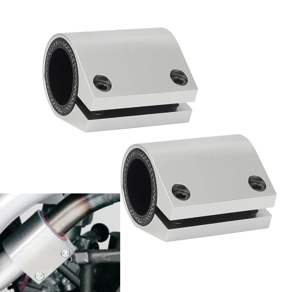 

1 / 2 pcs BILLET ALUMINUM 1" high temp pipe clamps connectors For Yamaha Blaster 1988-2006 BLACK/SILVER