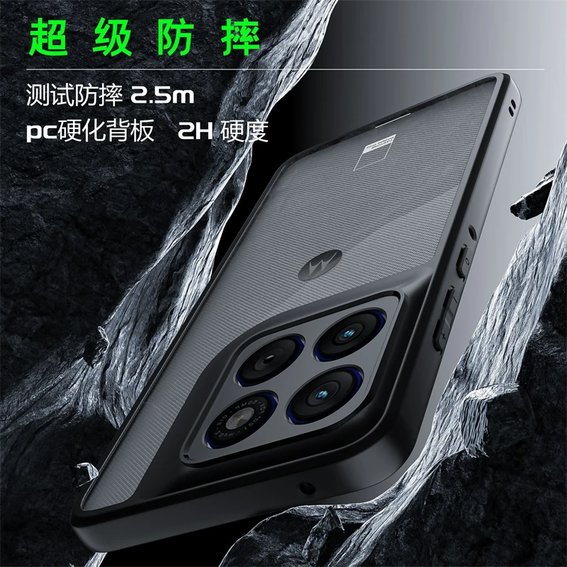 Magnetic MagSafe 360 Ring Holder Matte Transparent Case for Motorola Moto Edge 70