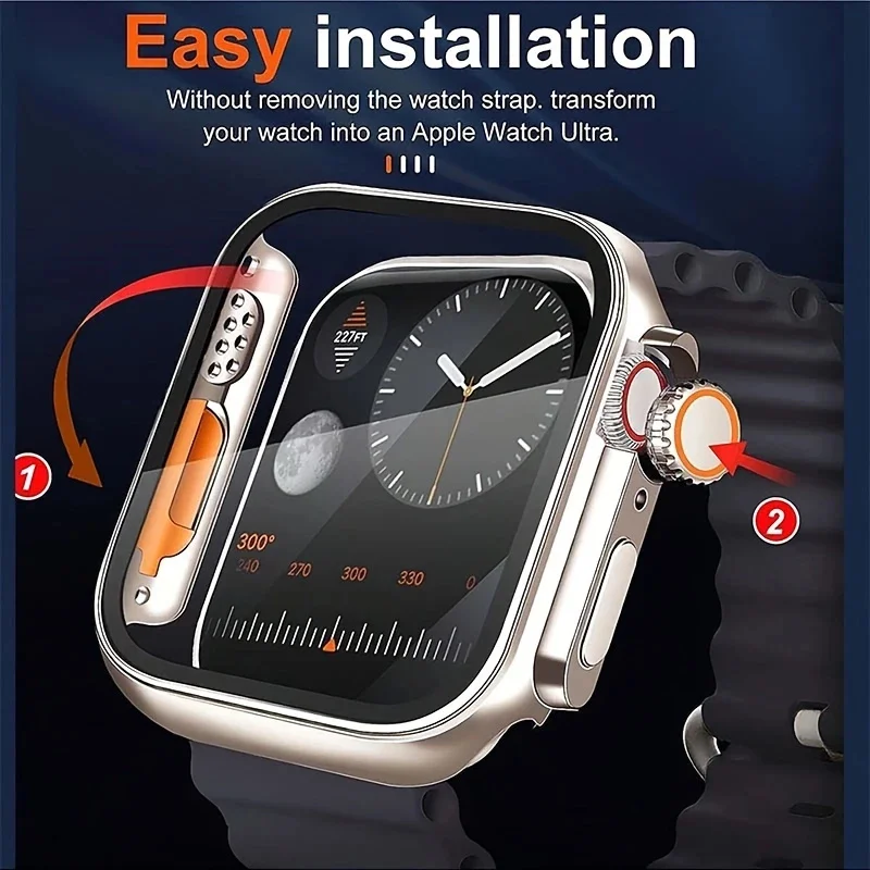 Premium Leather Strap Case Protector for Smartwatch with PC Shell