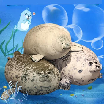 Coussin de sceau de dessin animé mignon 20cm ~ 80cm, adapté au lit de maison, jouet de fête de voyage, oreiller poupée Lion de mer, cadeau pour fille, décoration de maison 1