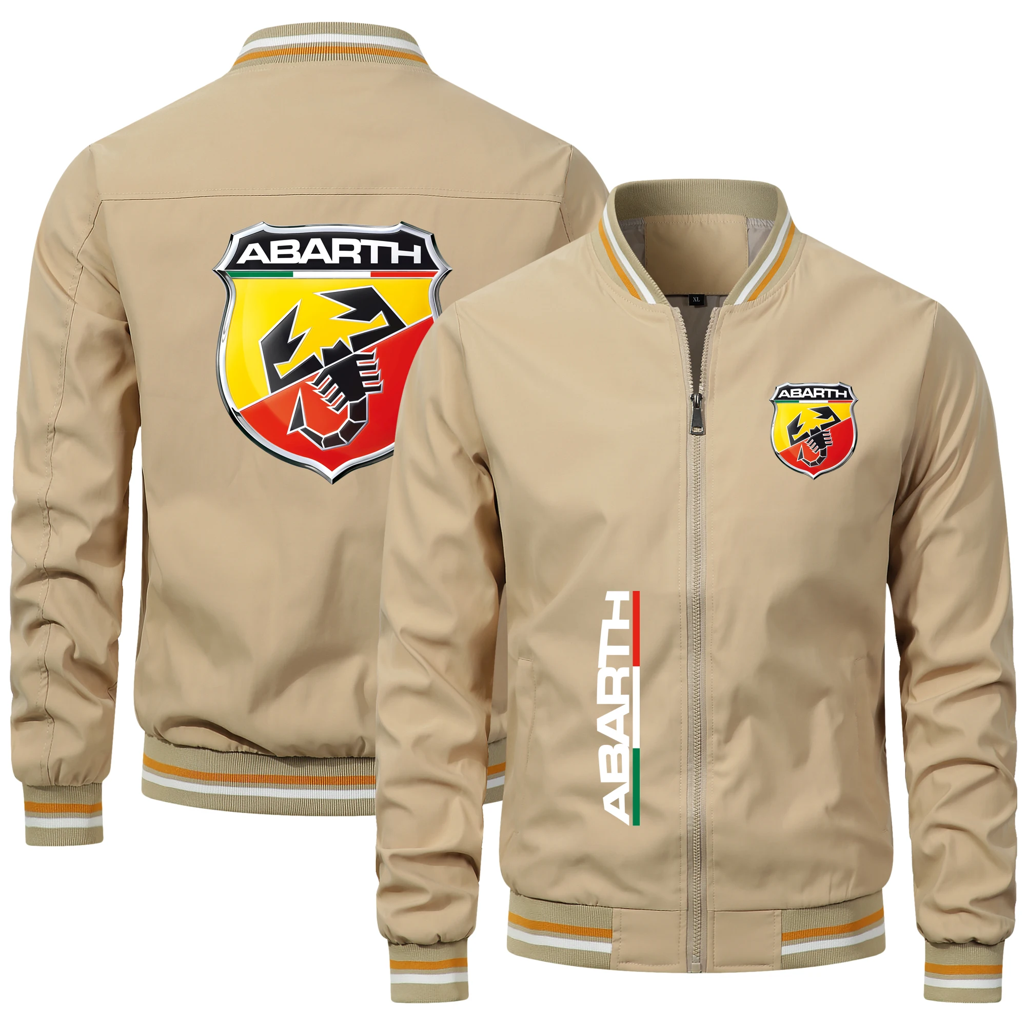Outdoor Windproof Personalized Fashion Men's Jacket Abarth Car Print Jacket Men Locomotive Casual Loose New Men's Top