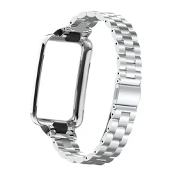 2 - in - 1 Metal Case and Stainless Steel Strap Set for Oppoband2 (Silver)