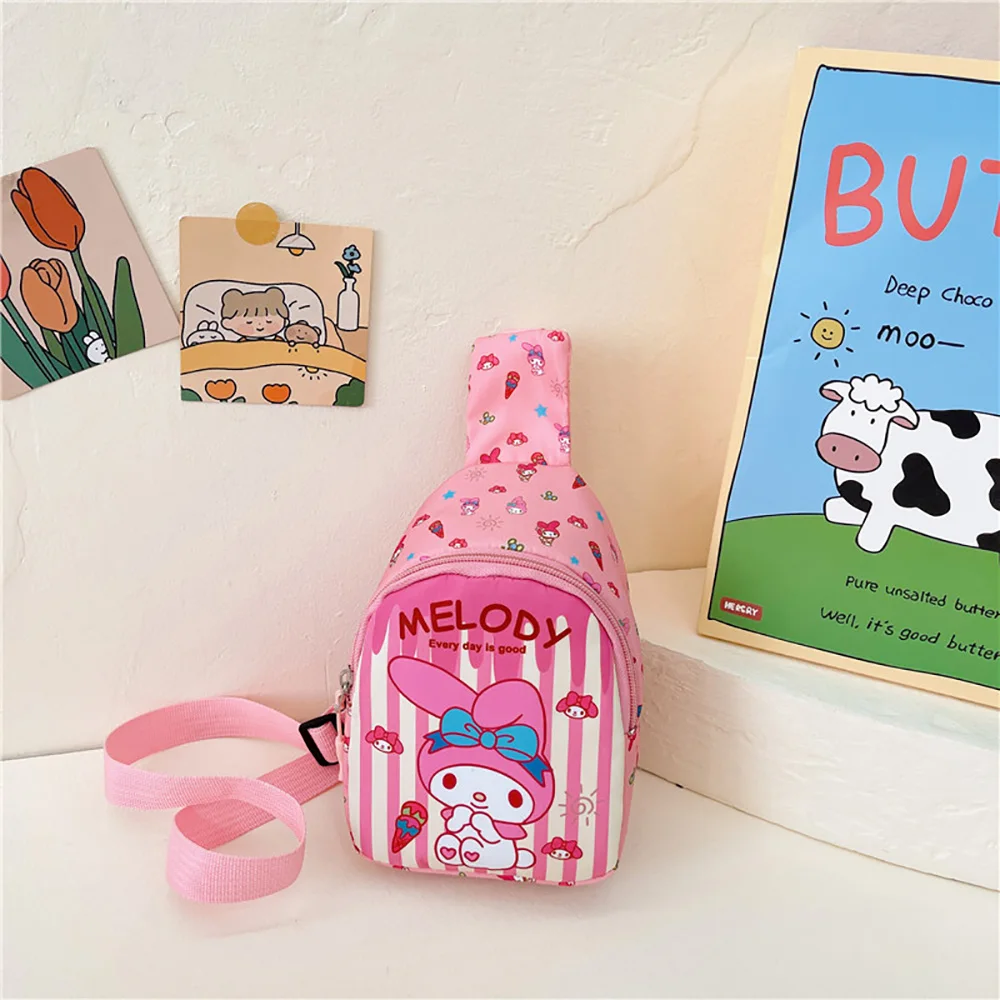 Children's Chest Bags Sanrio Cartoon Shoulder Bags Casual Messenger Pouch Fashion Versatile Chest Tote Outdoor Travel Backpack