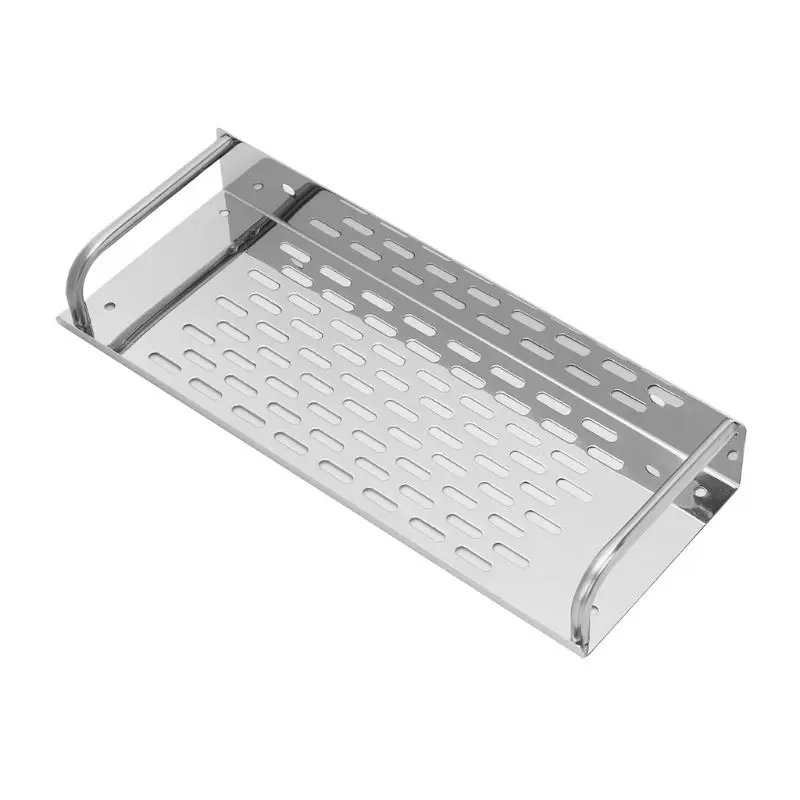 Stainless Steel Kitchen Bathroom Shelf Wall-mounted Storage Rack Single Layer storage rack shower shelf