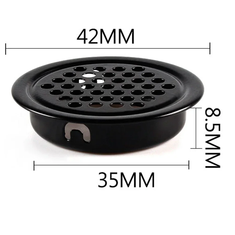 Round Cabinet Air Duct Vent 10pcs Dia.19mm-53mm Steel Louver Mesh Hole Plug Decoration Cover Wardrobe Grille Ventilation Systems air vent grille ventilation grille air vent cover ducting ventilation cover