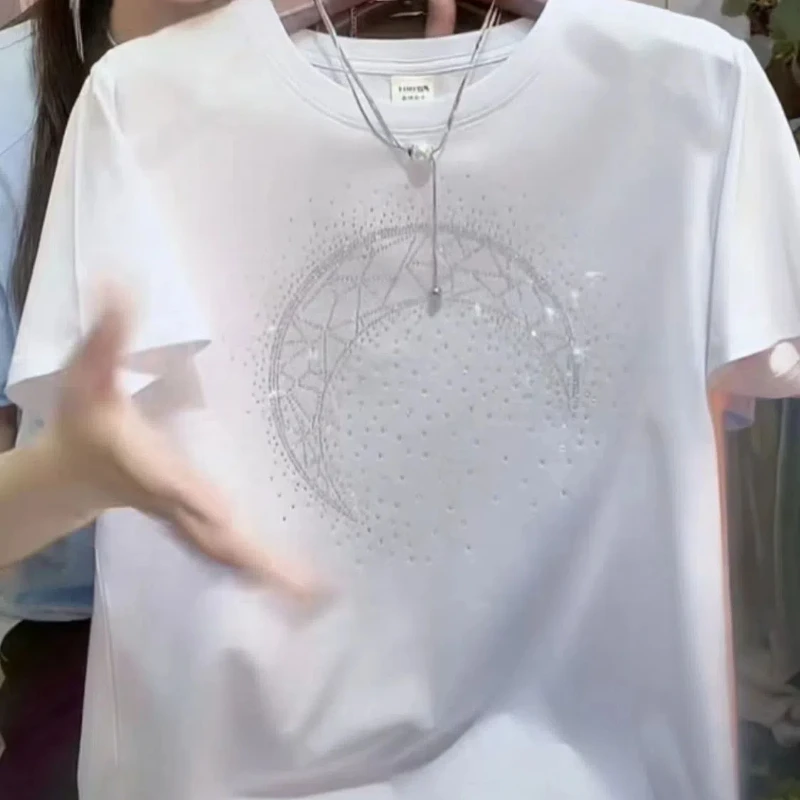 Moon Print Jersey Crewneck Top 600075712bge main image 1
