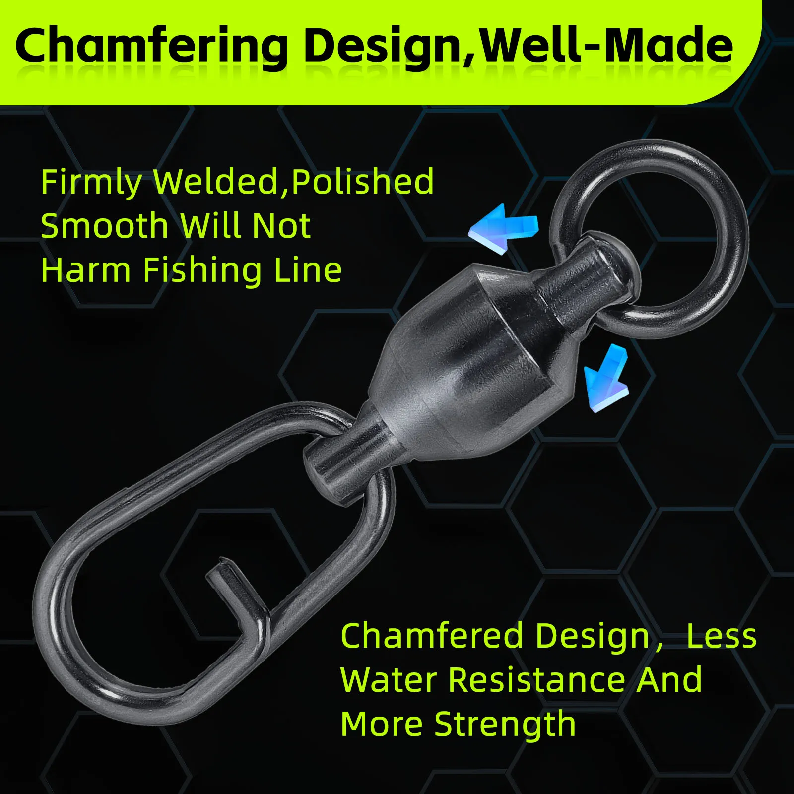 Split Ring Fishing Ball Bearing Swivel 5