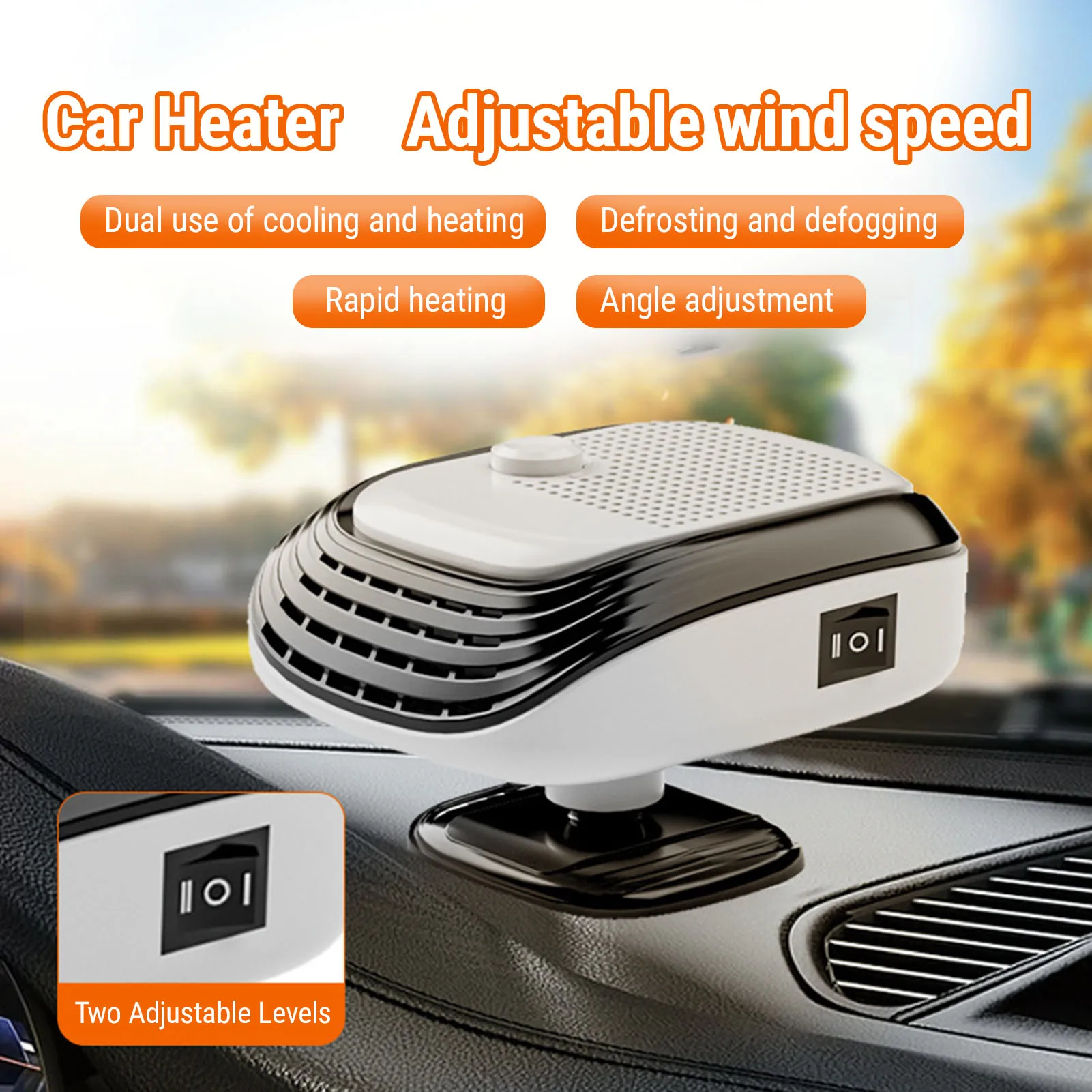 Car Heater 120W 360 Degree Rotatable Angle Adjustable Fast Heating Car  Defroster Defogger for Vehicle Car Heater