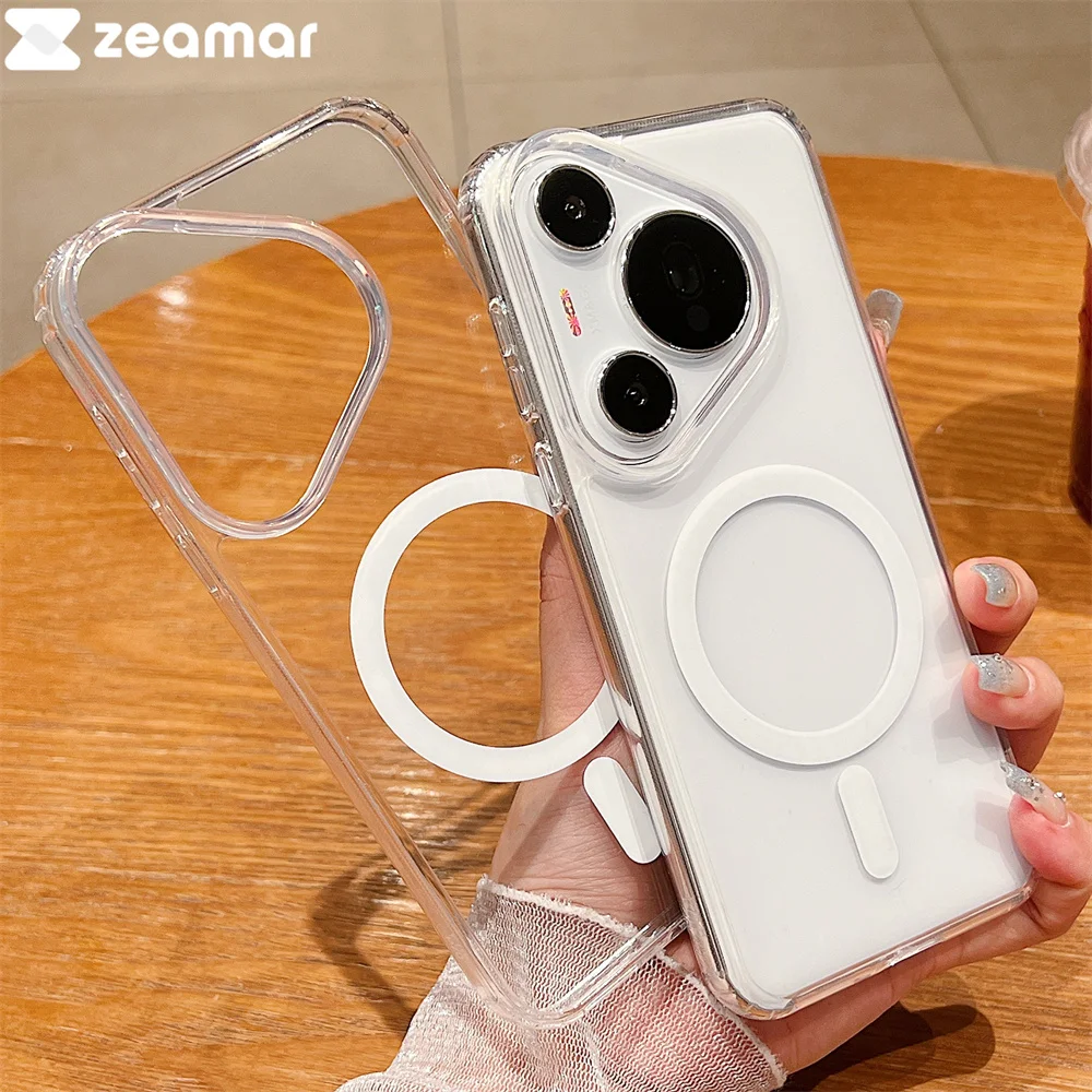 Ultra-Thin Transparent Acrylic Magnetic Shockproof Case with Airbags