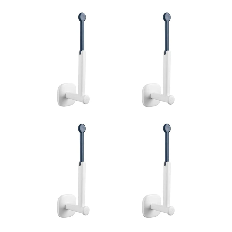 

4PCS Adhesive Hooks Wall Hooks Multifunction Rotatable Paper Towel Holder Coat Hooks For Kitchen Bathroom