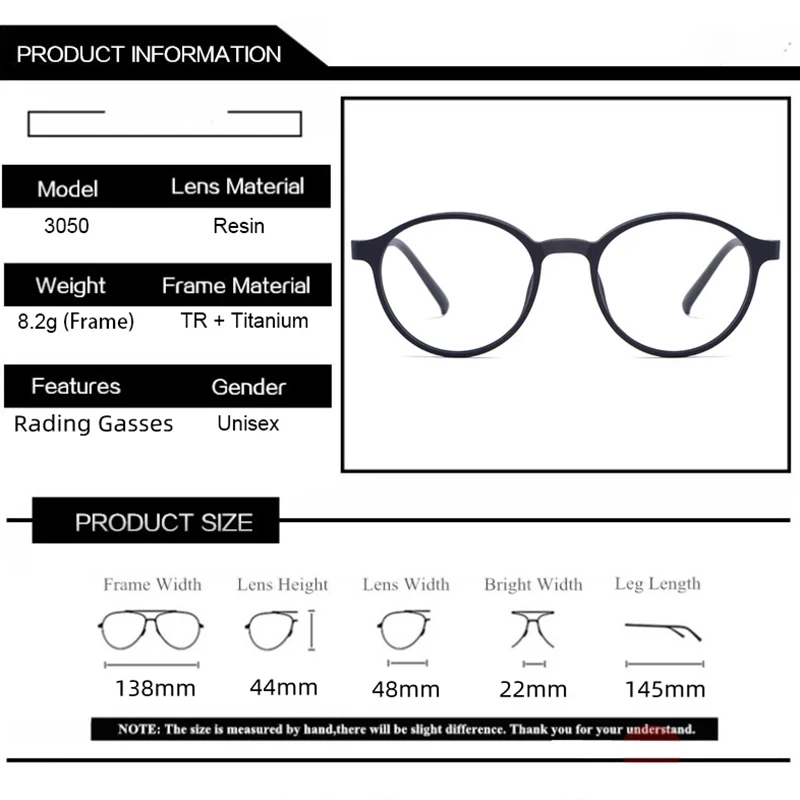 Reading Glasses YANJIE 1935 Ultralight Rubber Titanium Round Photochromic Anti Blue Light For Man Woman Presbyopic Glasses anti blue light glasses