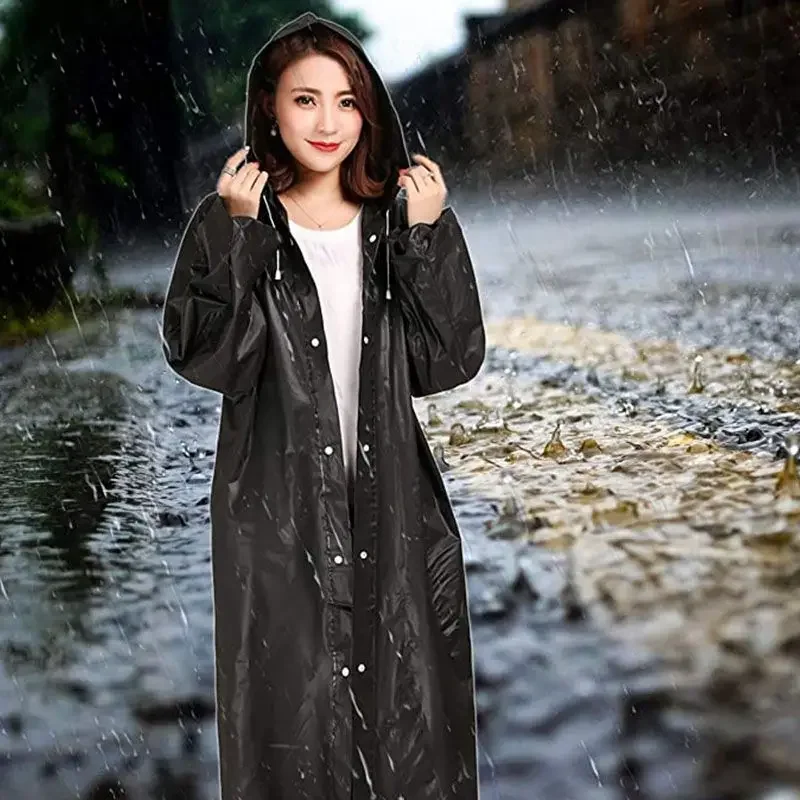 Raincoat Poncho Unisex Hooded for Camping Hiking