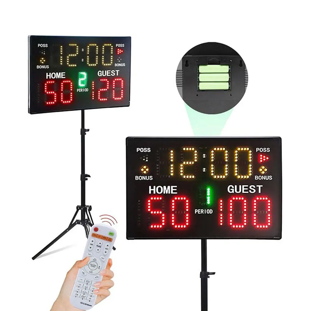 Digital Scoreboard Wall Hanging PortableRemote Electronic Scoreboard for Volleyball Outdoor Tennis Boxing Basketball
