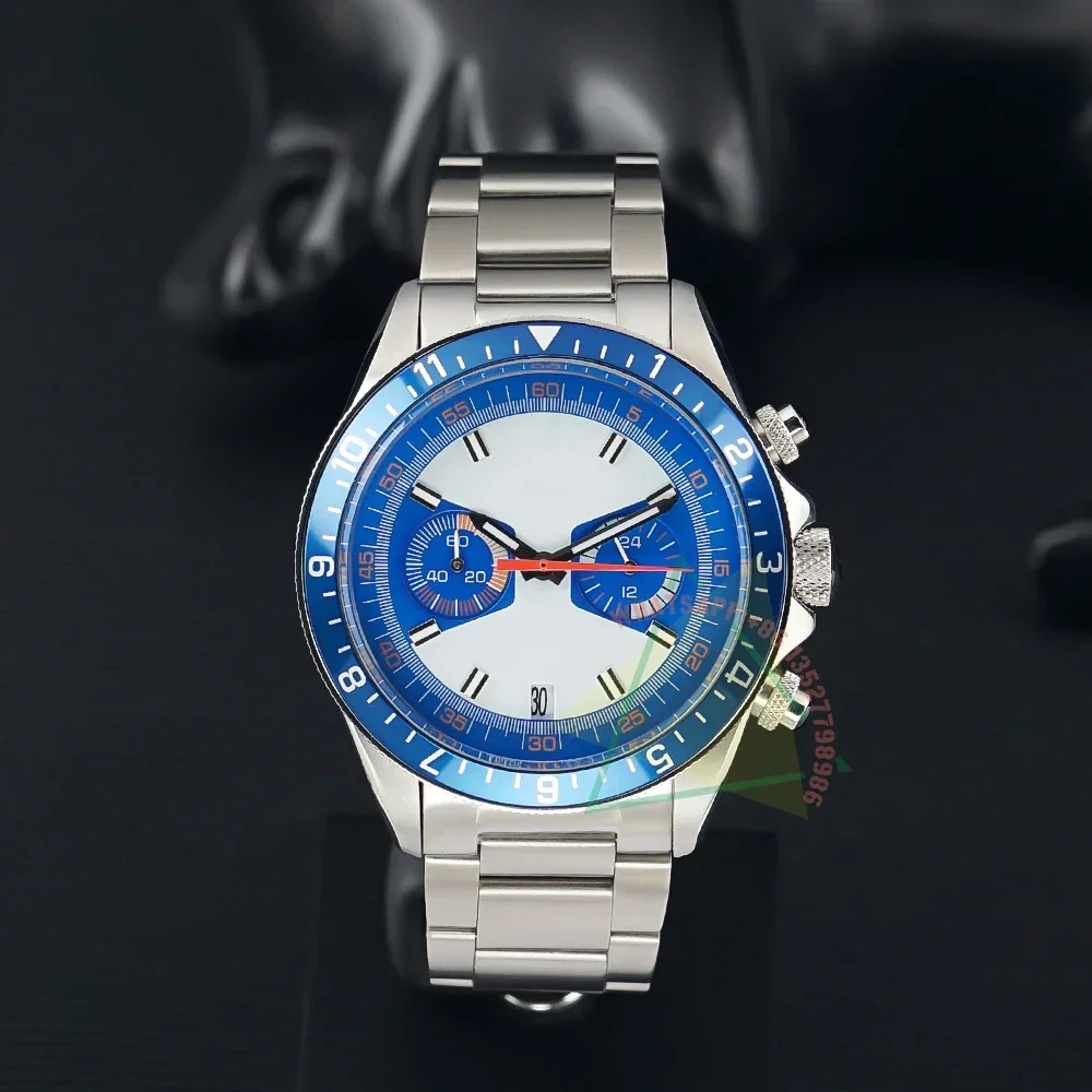 

2023 New Top Fashion Chrono Blue Men's Watch Heritage Quartz Chronograph M70330B Collar Submersible Steel Case Relogio Masculino