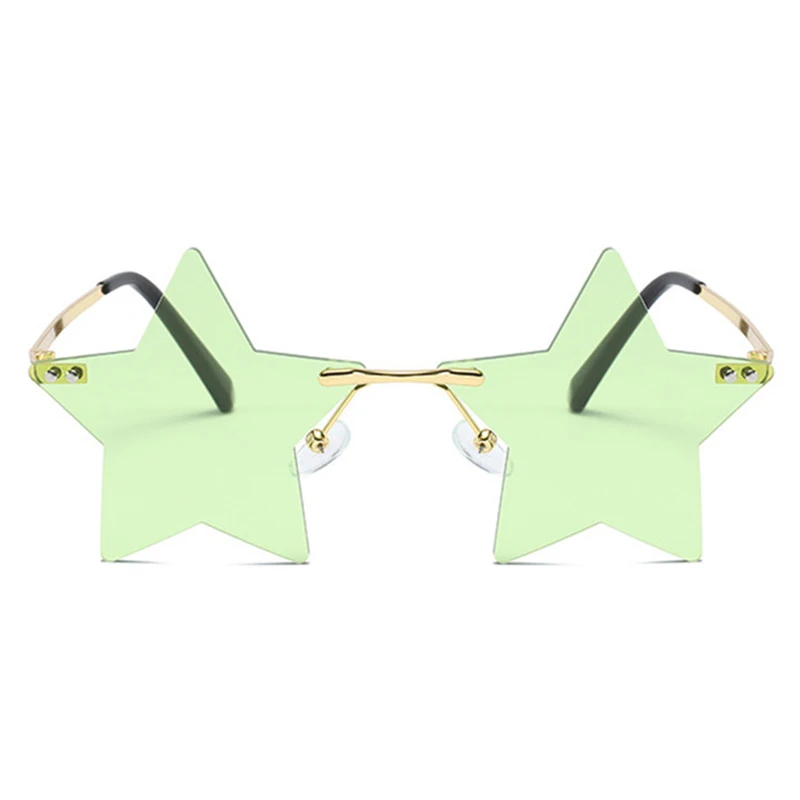 2023 Trendy Pentagram Shape Star Sunglasses Rimless Ocean Gradient Red Yellow Europe And America Sun Glasses