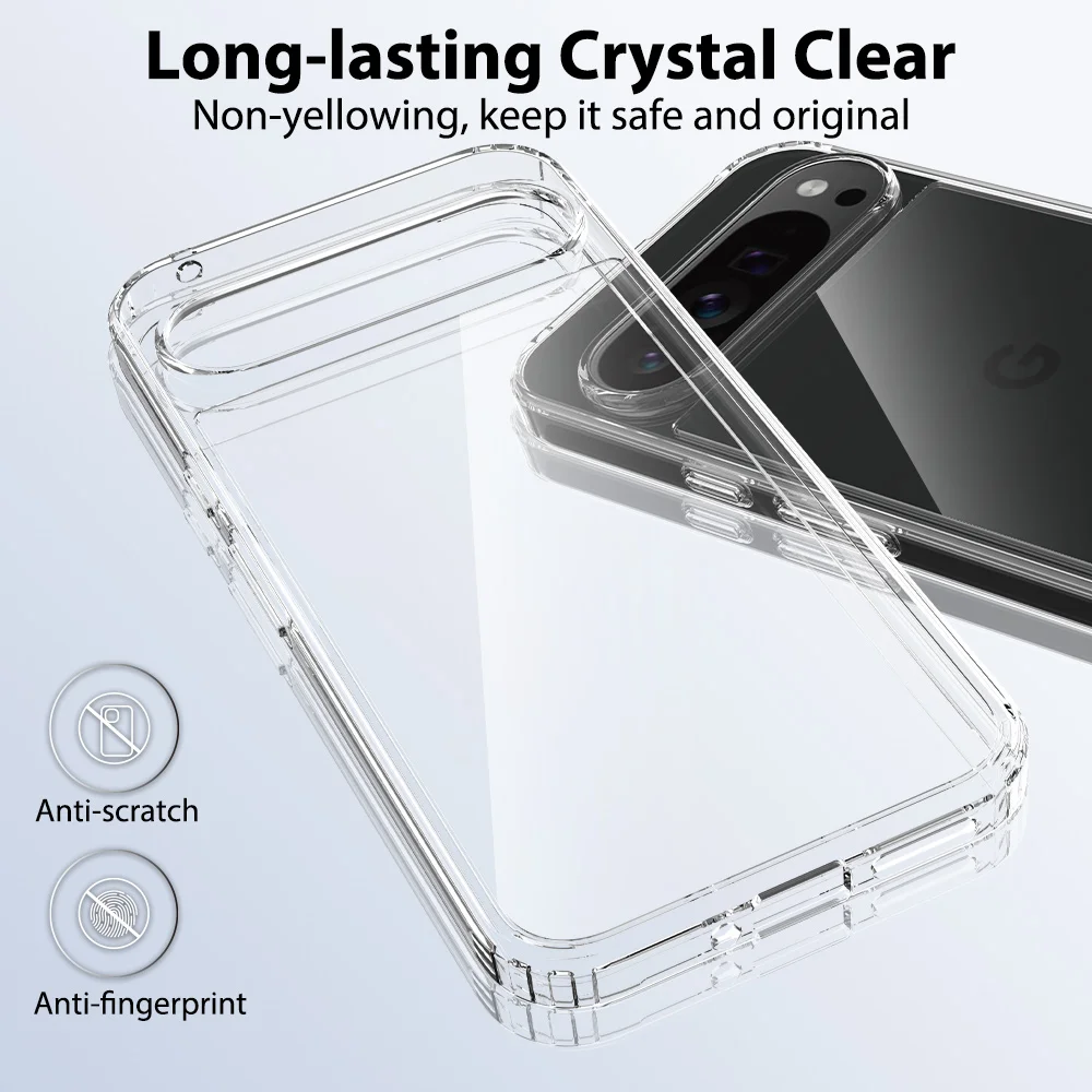 Premium Shockproof Crystal Clear Phone Case - Heavy Duty TPU/PC Protective Shell