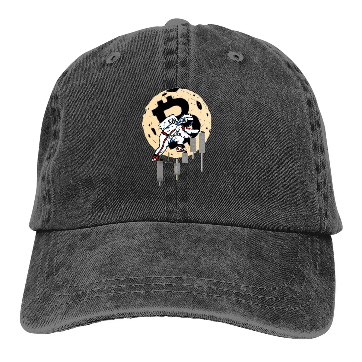 

Essential Baseball Caps Peaked Cap Funny Astronaut Bitcoin Sun Shade Hats for Men Women