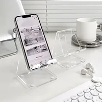 Acrylic Transparent Minimalist Ins Foldable Phone Holder Desktop Lazy Tablet Stand For iPhone iPad Galaxy Tab Smartphone Bracket 1