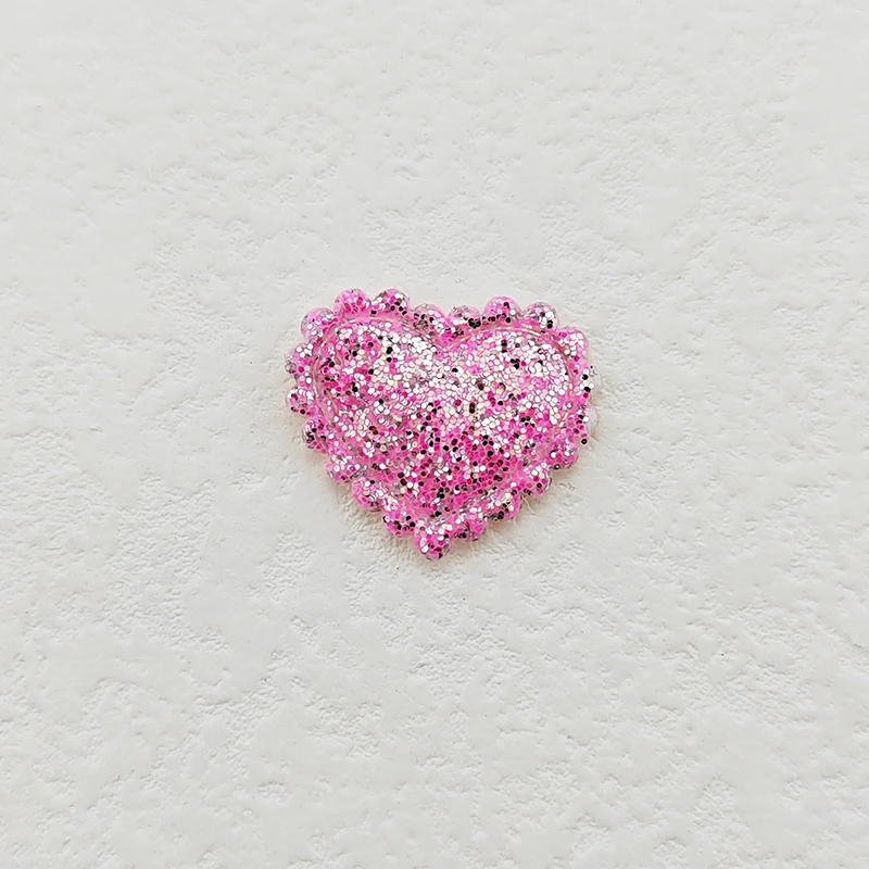 100 Stück 2,5x2,1CM Mini Glänzende Herzförmige Gepolsterte Applikationen für Kleidung, Hüte, Näh-Patches, DIY Kopfbedeckungen, Haarspangen, Schleifen-Deko-Accessoires – Detail 12