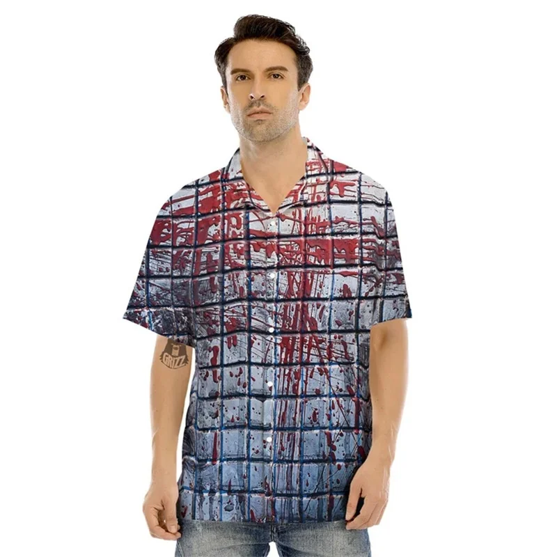Horror Bloody T Shirts For Men And Women Clothes Halloween Party Funny Blood Short Sleeve Oversize Streetware Mens Clothing