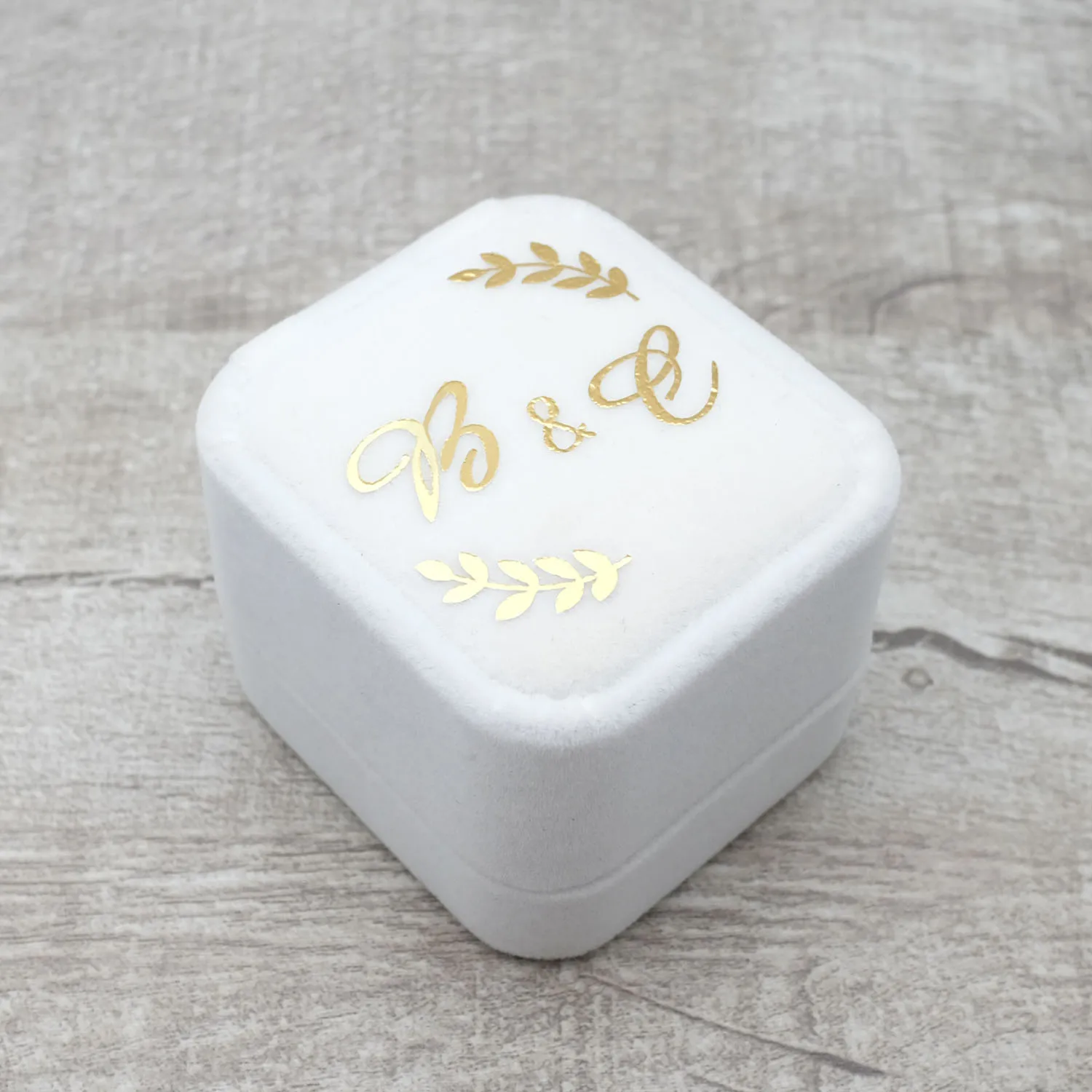 Personalized Velvet Ring Box Proposal Engagement Ring Bearer Box Custom Wedding Ring Holder With