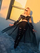 

Women Tulle Maxi Overskirt Summer Black Gauze Mesh Jupes Fashion All Match Elastic Waist Detachable Saia Tutu Skirt 2022 New