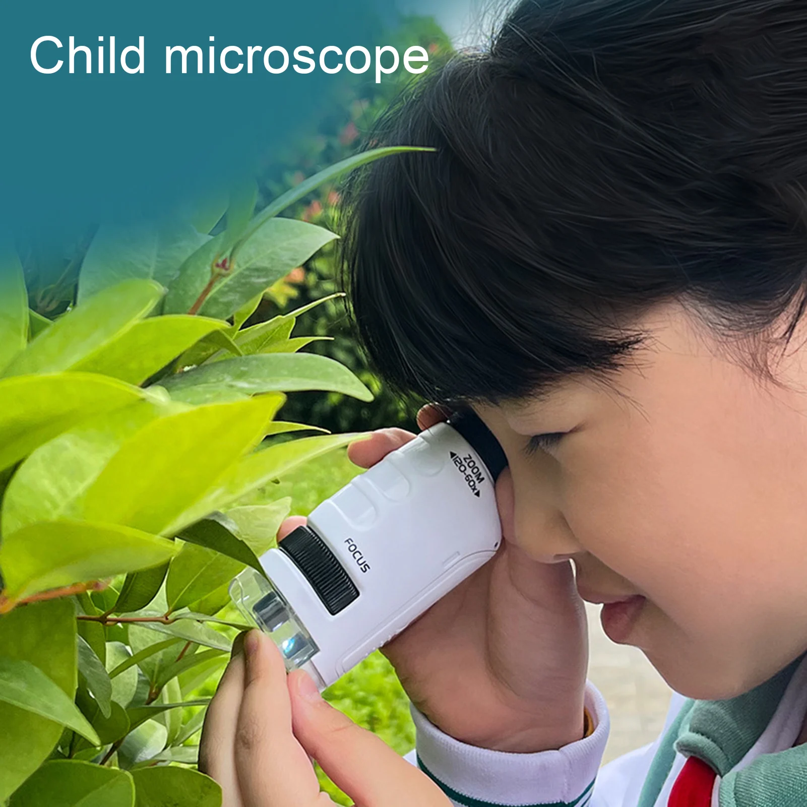 Child Microscope Handheld LED Lighted Zoom Toy