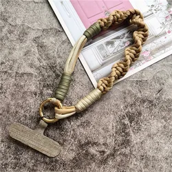 Handmade Luxury Phone Charm and Wrist Strap Keychain Accessory (Khaki)