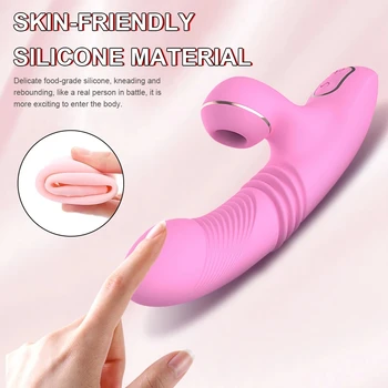 Telescopic Thrusting Sucking Vibrator for Woman Big Dildo Heating Clit Sucker Vagina Clitoris Stimulator Adult Toys Sex Machine 3