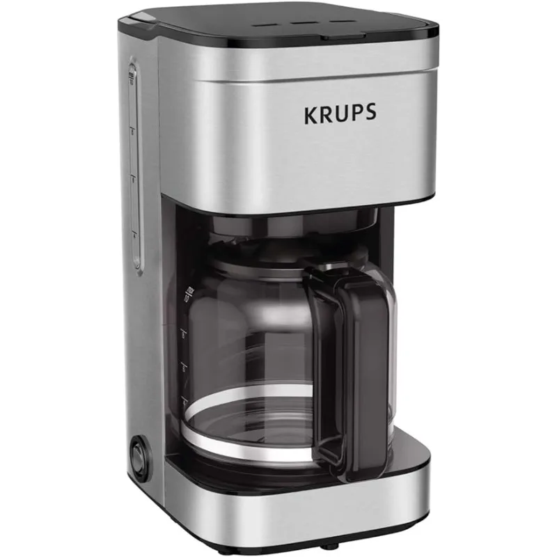 

Krups 10-Cup Drip Coffee Maker with Pause & Brew, Keep Warm, 900W - Silver and Black