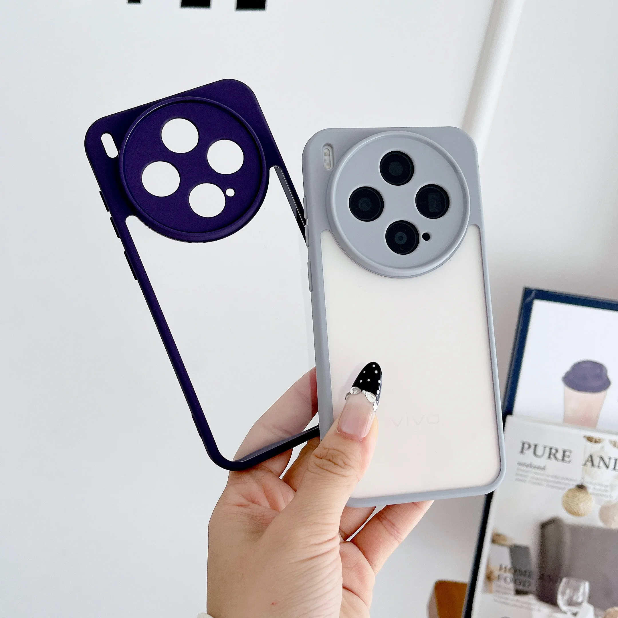 Transparent Frosted Frame Shockproof Bumper Premium Case