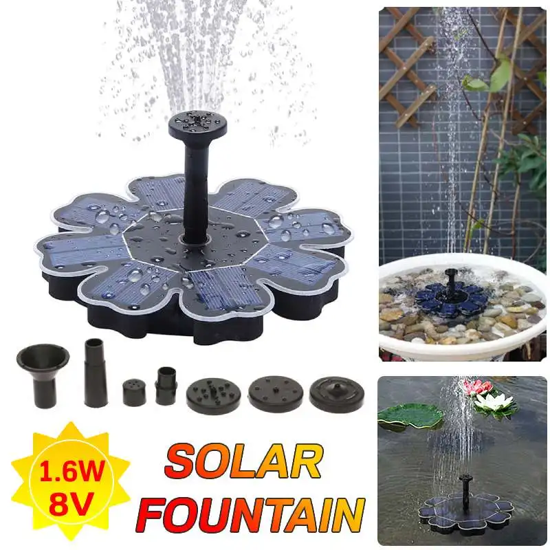 Mini Solar Powered Fountain Garden Pool Pond Solar Panel Floating