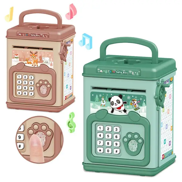 Creative Electronic Coin Boxes Kids Money Bank Mini Atm Cash Safe Saving Box Machine Birthday Party Gifts Toy for Kids Baby Girl 3